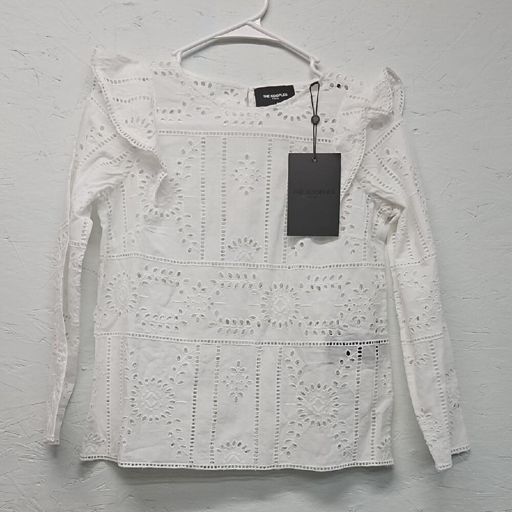 NWT The Kooples Paris Womens Flower Emroidery Top MSRP $245! Kooples SZ 0 (US 4)